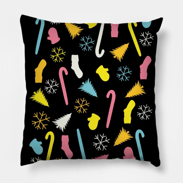 Happy New Year Holiday Vibes Pattern Pillow by Day81