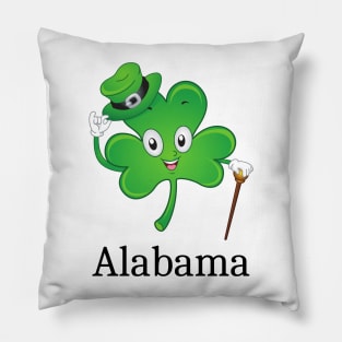 St Patrick&#39;s  Irish Shamrock ALABAMA, Irish Gift for Wife Pillow