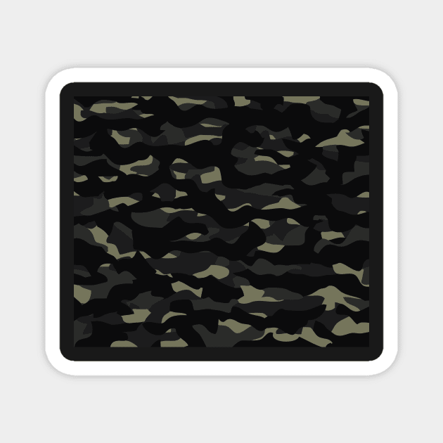 Cool Camouflage Pattern - Dark Black, Shades of Grey and Beige Magnet by GDCdesigns