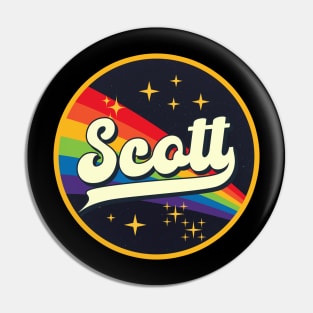 Scott // Rainbow In Space Vintage Style Pin