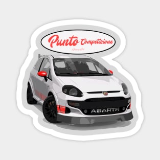 Punto Competizione Bianco Rosso Stickers Magnet