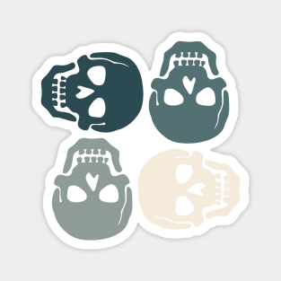 Dark Grey Skulls pattern Magnet