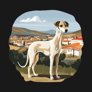 Galgo Espanol Greyhound Spanish Village Landspace T-Shirt