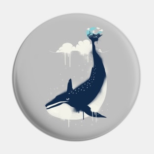 Blue Whale and Surfer Pin