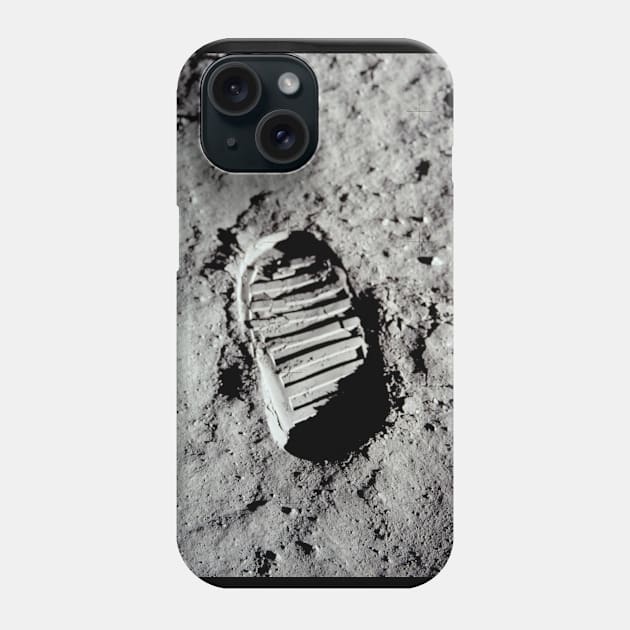 First Footprint on the Moon by Buzz Aldrin Phone Case by jutulen