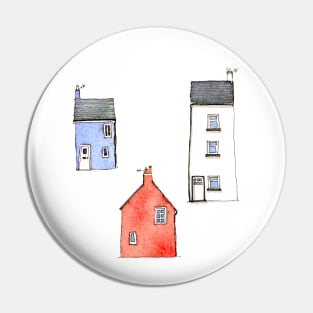 Watercolor Houses in Devon Pin