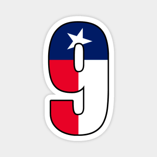 Number 9 Texas Flag Magnet