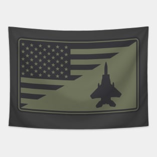 F-15 Eagle US Flag Patch (subdued) Tapestry