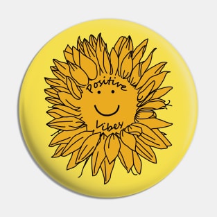 Positive Vibes Sunflower Pin