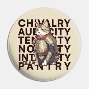 The Chivalrous Knight Cat Pin