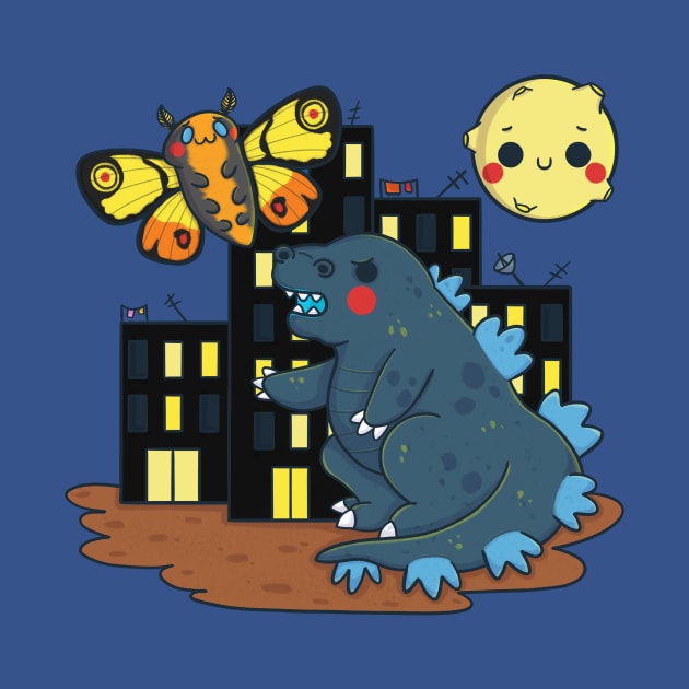 Godzilla vs Mothra by lamosquitamuerta