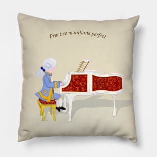 Practice Maintains Perfect Young Mozart Play the Piano Pillow