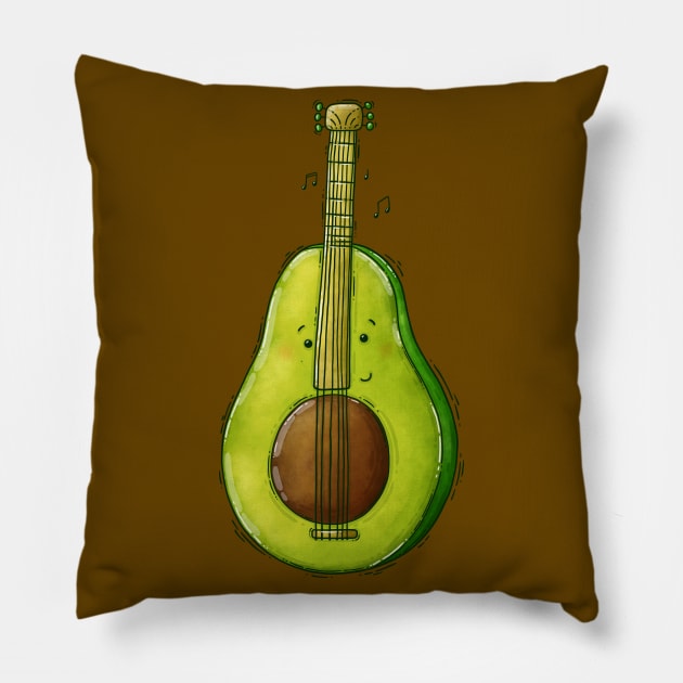 Avocado Guitar Pillow by Tania Tania