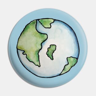 Watercolor earth day Pin