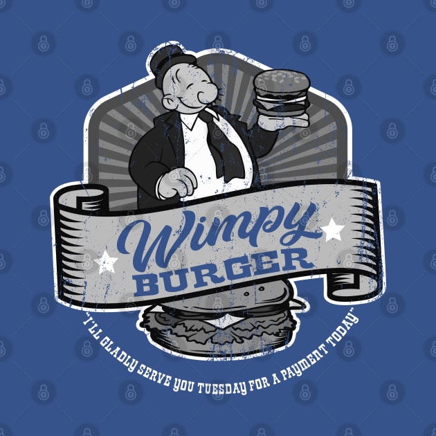 Wimpy Burger Faded Patch by Alema Art