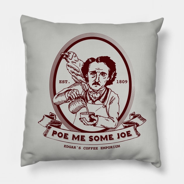 Poe Me Some Joe Pillow by Slothfox