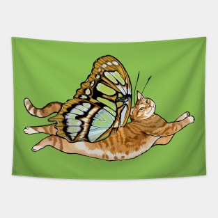 Malachite Ginger Tabby Flitter Kitty Tapestry