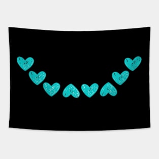 Smiley heart blue Tapestry