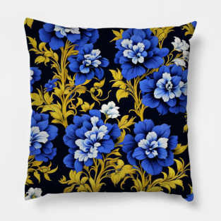 Bright coloured pattern of flowers and leaves Pillow