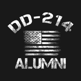 Vintage American Flag DD-214 Alumni Veteran T-Shirt