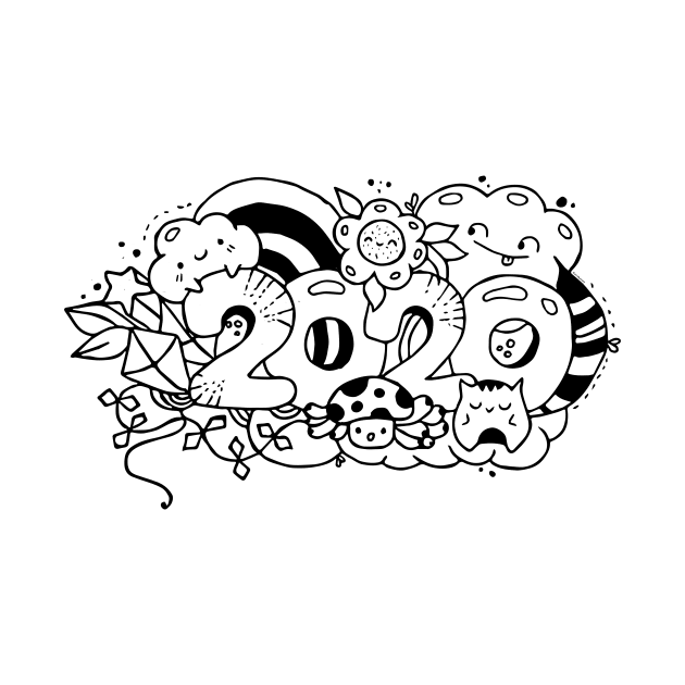 Cute Kawaii original illustration for new year 2020. by ArtsByNaty