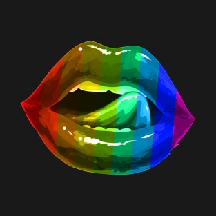 Lgbt Rainbow Lips Pride for Gay Homosexual Lesbian T Shirt Tank Top T-Shirt