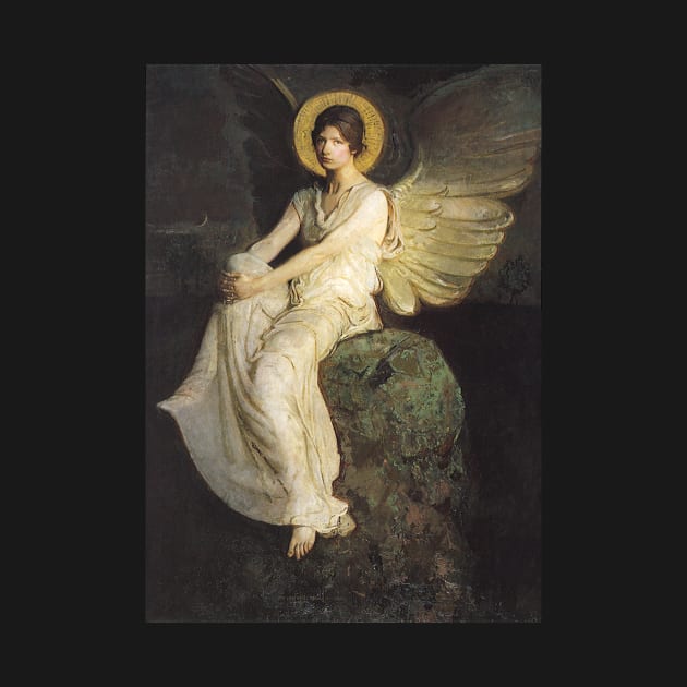 Winged Figure Seated Upon a Rock by Abbott Thayer by MasterpieceCafe