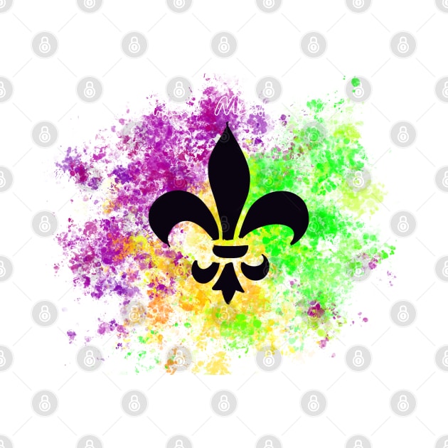 Abstract Mardi Gras Fleur de Lis by Stephanie Kennedy 