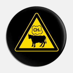 Cow Methane Warning Sign Pin