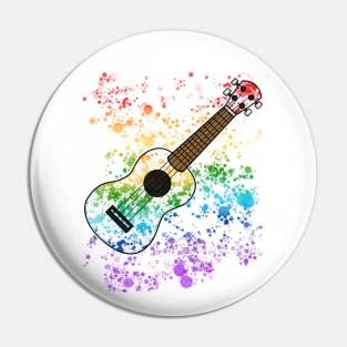 Ukulele Ukulelist Rainbow Colours Uke Player Musician Pin