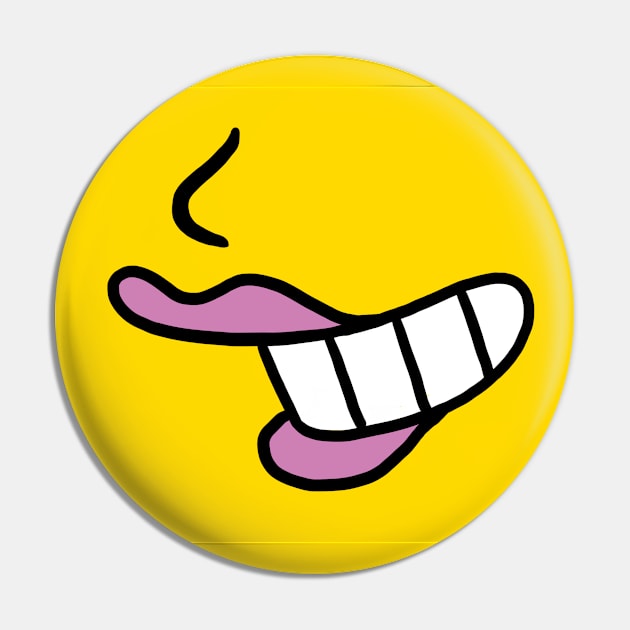 Yellow Character Female Mouth Pin by vo_maria