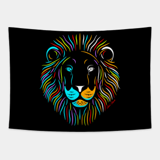 Colorful Lion Tapestry