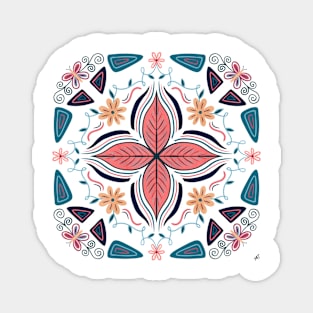 Flower Butterfly Vine Mandala - Transparent Magnet