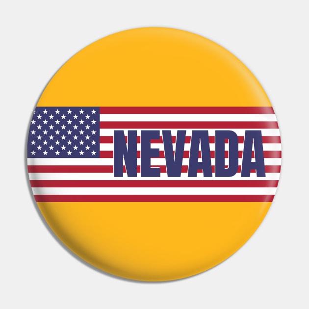 Nevada State in American Flag Pin by aybe7elf