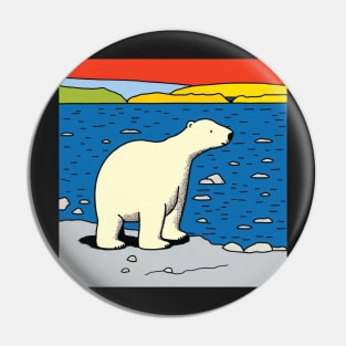 Polar Bear in the arctic circle at sunset Pin