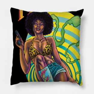 flower power black beautyfull Pillow