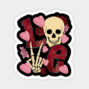 Valentines Love Letters Skull Skeleton Hearts Roses Magnet