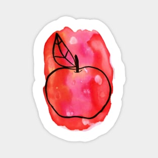 Red Apple Watercolor Magnet