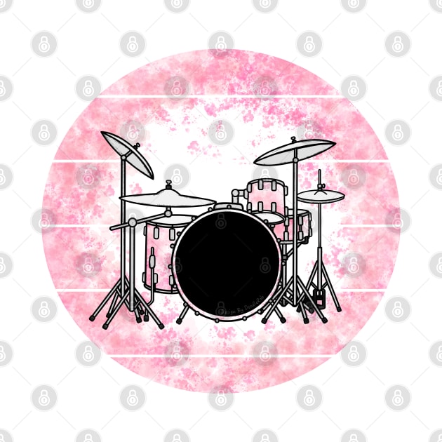 Floral Drum Kit Japanese Cherry Blossom Drummer Musician by doodlerob