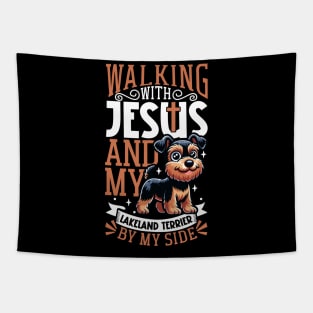 Jesus and dog - Lakeland Terrier Tapestry