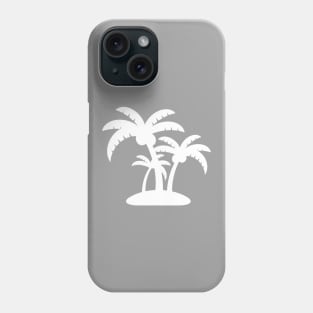 White Coconut Tree Summer Tropic Design on Gray Phone Case