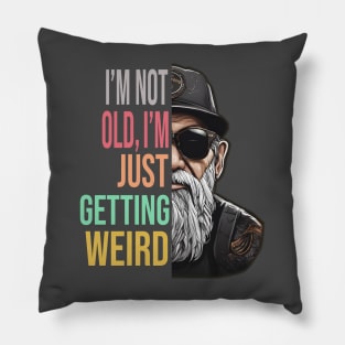 Old Man with Beard and Sunglasses Pillow