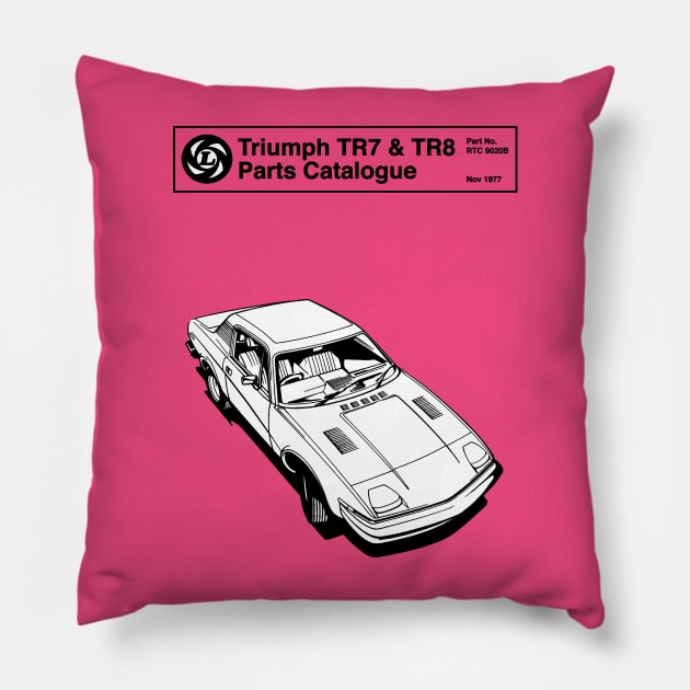 TRIUMPH TR7 - parts catalogue Pillow by Throwback Motors