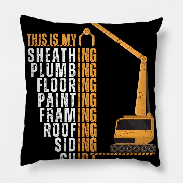 Construction Repair And Maintenance Worker Funny Profession Pillow by Ben Foumen