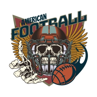 American football helmet skull badge T-Shirt