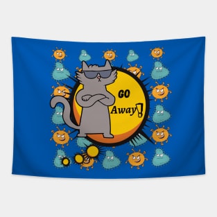 GO AWAY - FUNNY CAT Tapestry