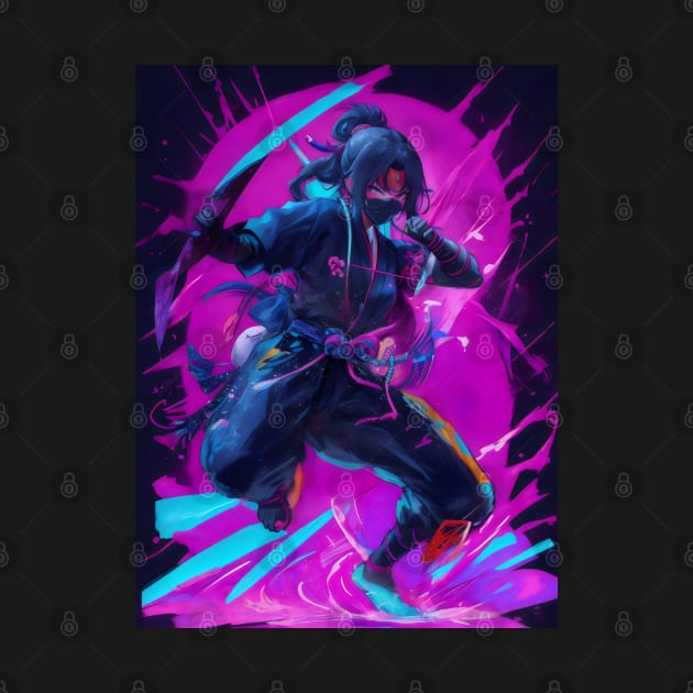 Neon ninja art by Spaceboyishere