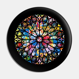 Notre-Dame Cathedral Paris France Graffiti Rose Window Pin