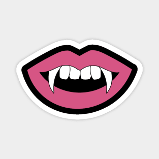 Cartoon Monster Vampire pink lips sharp Teeth Fangs Magnet