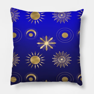 Celestial metallic blue gradient Pillow